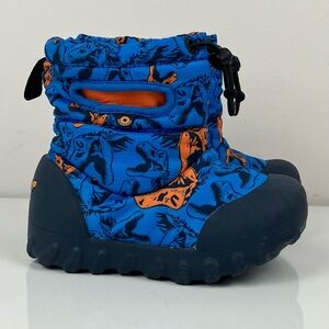 Bogs Infant Kids BMoc Dinos Blue Waterproof Lined Winter Boots Size 8.0 /24